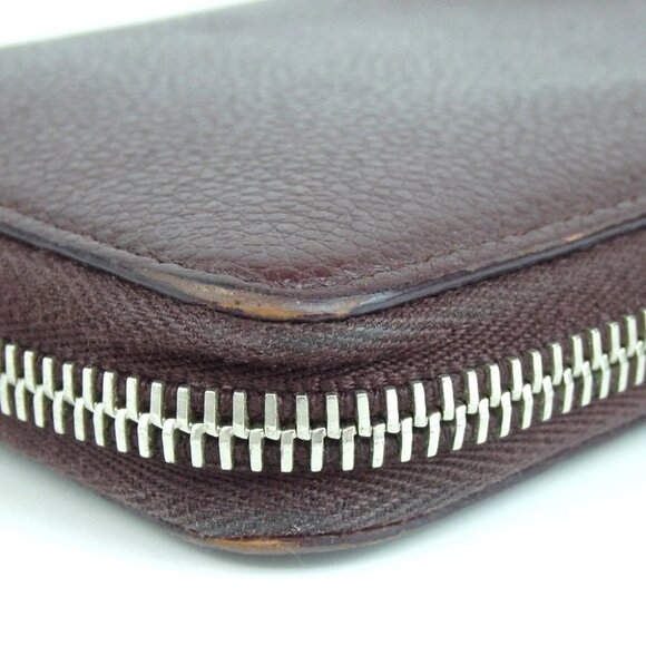 Authentic SAINT LAURENT CEP414680 0117 logo zip around purse leather [Used] - Picture 7 of 15